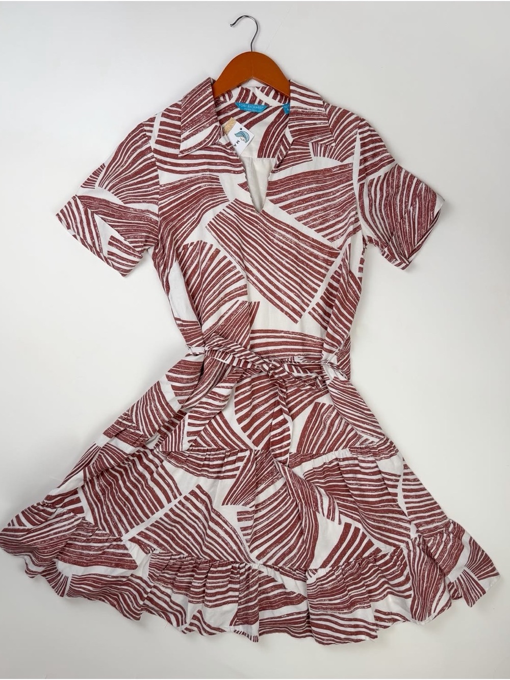Tori Richard Honolulu Rust Print Mini Dress